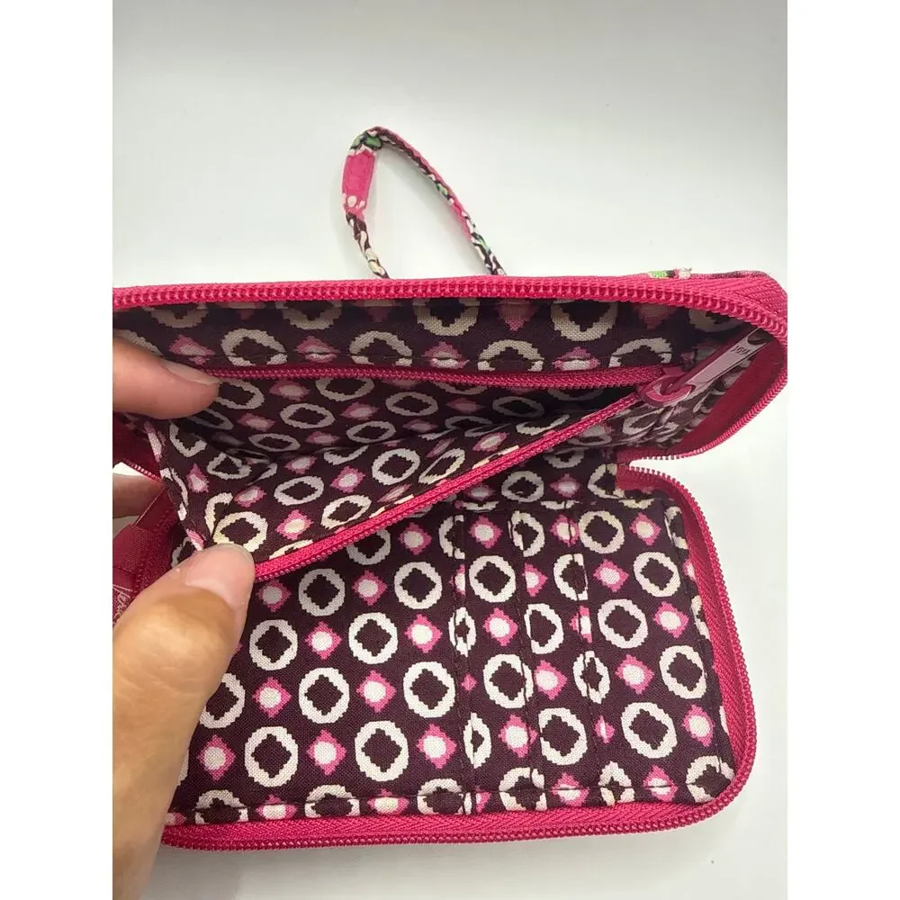 Vera Bradley Cupcakes Pink Zip Around Wristlet Wallet ID Window